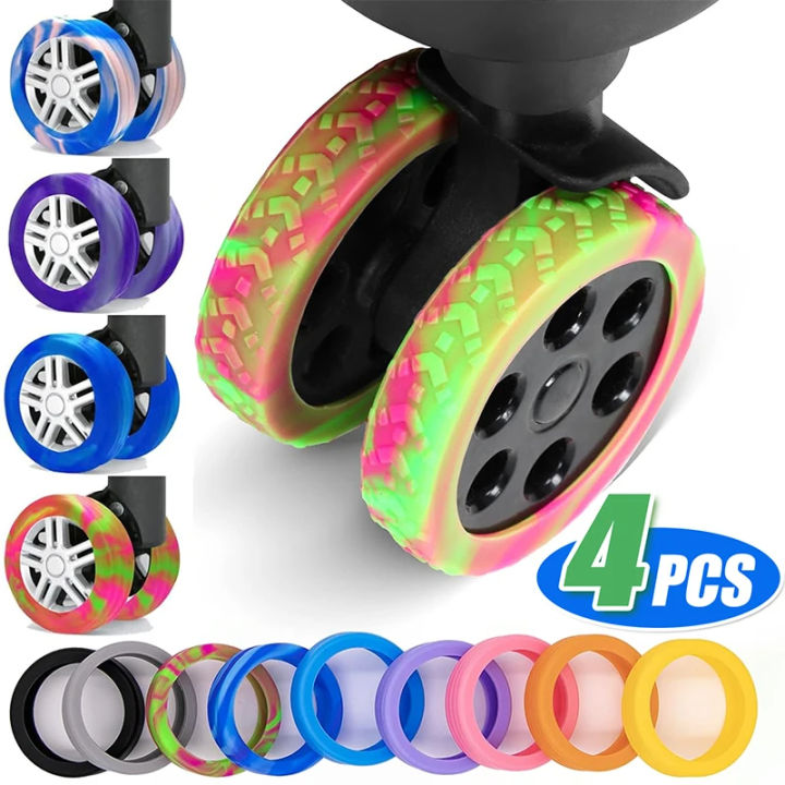 4/8 cái mới bánh xe hành lý bảo vệ Silicone bánh xe xoay tròn Caster ...