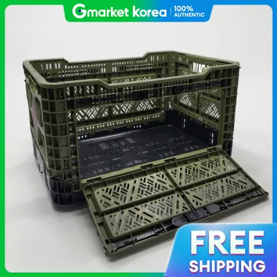 Front-Opening Folding Box Camping Storage Organizer Living Box Milk Crate Storage Basket