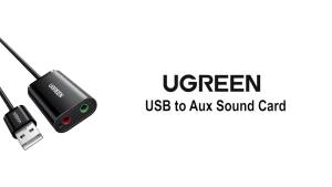 UGREEN Sound Card External 3.5mm USB to Audio Jack Adapter USB to Microphone Speaker Audio Interface for PS4 Laptop Computer USB Sound Card