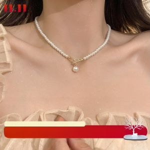 Elegant Pearl Necklace for Women Spring Fashion Minimalist Clavicle Chain Design Sensation High-End Luxury Jewelry Accessory