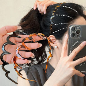 Wave Headband Hairbands Brown Resin Wave Toothed Headband Thin Non-slip Women Makkeup Hair Comb Zigzag Band Notched Headband