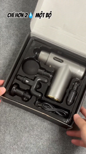 [LOẠI XỊN] Máy massage cầm tay 4 đầu 6 chế độ - massage thư giãn vai gáy đau giãn cơ- Máy tê đa năng