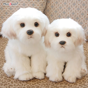 1PC Maltese Stuffed Dog Dolls Plush Toy Cute Simulation Pets Fluffy Baby Birthday Gifts Christmas Children Malzis Puppy Soft