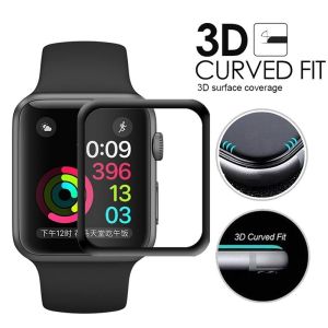 CoAce Full Cover 3D Curved Tempered Glass Screen Protector for Apple Watch Series 8 7 6 SE 5 4 3  protective film iwatch