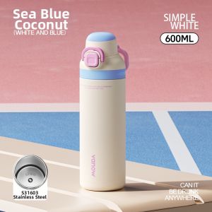 Vanow | Ceramic Lined Suction Straw Large Capacity Thermal Mug for Girls Students