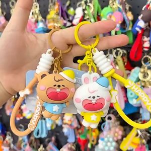 Gantungan Kunci Aksesoris Tas Karakter Lucu 3D PVC Cute Yawning Cartoon Creative Keychain JCGK73