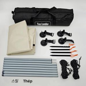 Top Lander | Mái Che Ô Tô Manta Ray Màu Đen Chống Thấm Chống Tia UV Có Móc Hút Chân Không Dùng Cho Cắm Trại Ngoài Trời Lều Xe SUV.