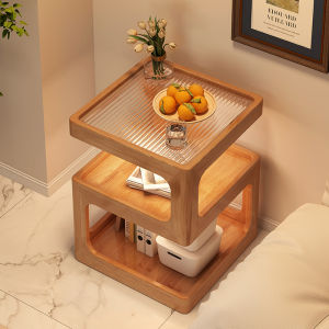 OYIla | Multipurpose Wooden Side Table with Light