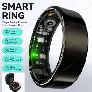 Nhẫn Thông Minh R09 Mới Dành Cho Nam & Nữ Với Hộp Sạc Chức Năng Theo Dõi Nhịp Tim Đo Nồng Độ Oxy Trong Máu Chống Nước 5ATM Và Đo Nhiệt Độ Da.