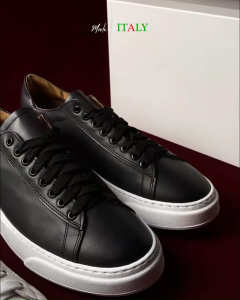 Giày Sneaker Nam Bằng Da Thật Màu Đen - Alessandro - Sản Xuất Chính Hãng Tại Ý_Alex-16_Black