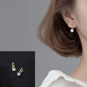 (Bebas beli 2 dapat bonus) H-Girl888 A149 Anting Zircon pesta simple titanium wanita Korea original elegan