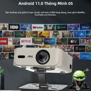 Máy Chiếu Android 11 4K Mới Năm 2025 Độ Sáng 10000 Lumens Wifi 6 BT 5.2 Loa 5W Độ Phân Giải 1080P HD Máy Chiếu Di Động Rạp Chiếu Phim Gia Đình Máy Chiếu Ngoài Trời