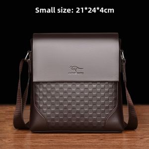 Mens Casual Large Capacity Business Single Shoulder Bag Slant Cross Leather Bags Korean Style Vertical Size Two Cowhide