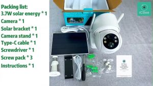 Hamrol 5MP Outdoor Solar PTZ WiFi IP Camera With Rechargeable Battery PIR Human Detection Wireless CCTV Camera Connect to Cellphone With Voice iCsee APP