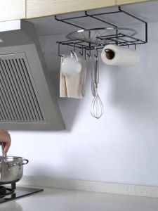 Cabinet Hanging kitchen pot lid holder /cutting board holder/ paper towel & cup hook