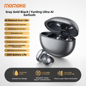 momoho | Ear Clip Bluetooth Headphones with AI Voice Translation Air Conduction Open Ear Sports 2026 New