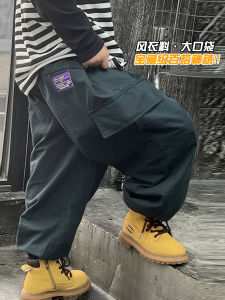 Loose Boys Workwear Pants Childrens Versatile Spring Autumn Cotton Polyester Blend Comfortable Long Trousers for Boys
