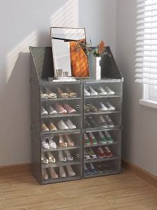 10 Layers Shoes Cabinet Organizer Dustproof Shoe Storage Rack Heavy Duty Shoe Cabinet with Cover Space Saving Shoe Organisers