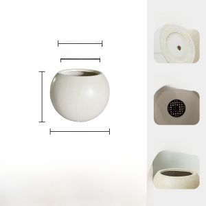 Large Size Magnesium Mud Flower Pot Luxury Sensation Turtle Back Bamboo Black Diamond Flower Pot Ceramic round Cement Plant Pot