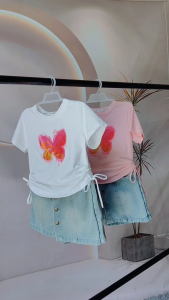 Maong Button Front Skirt Short Trendy Street Style Outfit Plain Denim Short Skirt Palda for 5-12Y Kids Girls