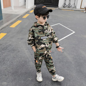 Casual Camouflage Childrens Wear Set for Boys Sweatshirt Suit Autumn Winter Special Forces Two Piece Set Kindergarten Military Training Uniform