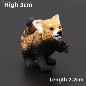 Solid Red Panda Simulated Animal Toy Model Childrens Educational Decorations Gift Small Panda Cognitive Learning Plaything