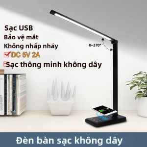 Đèn LED Thông Minh Sạc USB Cảm Ứng Đèn Bàn Gấp Không Dây Có Thể Sạc Lại Cho Phòng Ngủ Trẻ Em Làm Việc Văn Phòng