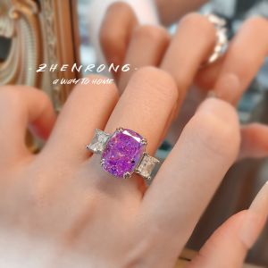 Red Pendant Perfume Bottle Drop Earrings High Carbon Diamond Ice Flower Cut Ring Elegant Necklace Set for Women Fashion Jewelry