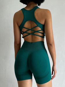 High Waist Buttock Lifting Peach Gathering Yoga Set