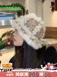 Milan Girl Knitted Rabbit Fur Edge Fisherman Hat Women Sweet Waking Lion Hat Woolen Thread Cap Casual Style Autumn Winter Hat
