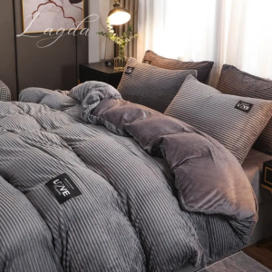 4-in-1 Duvet Bedsheet Set Queen Fitted Sheet 1 Duvet Cover 2 Pillowcases