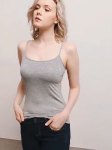 FallSweet 2 in 1 Camisole With Built-In Bra Modal Thin Strap Padded Camisole Tops Integrated Fixed Cup with Chest Pad Slim Back Design Women Padded Bra