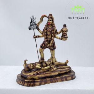 16 cm Antique Gold Hindu Goddess Kali amman Statue – Indian Idol Murti Home Temple Decor Religion Decoration Item
