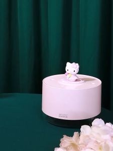 (1000ML)100% Authentic Hello Kitty Humidifier with Night Light Wireless & Wired Support Rotating Desktop Water Replenishing Spray USB Charging Music Humidifier with BT Speaker Music Box Birthday Gift J03-B