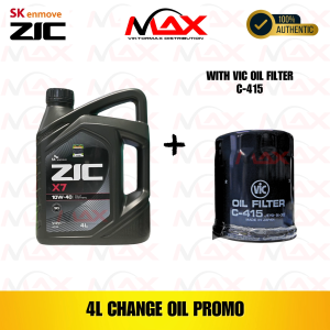 SK-ZIC 4 Liters X7 10W40 For GASOLINE Engine with C-415 Vic Oil Filter Bundle