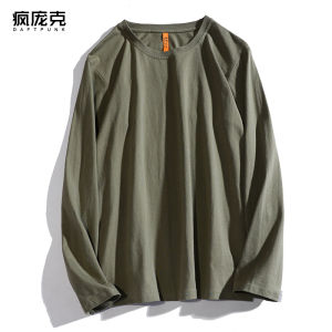 Spring Street Style Loose Fit Long Sleeve Pure Cotton T-Shirt Womens Inner Wear Casual Sporty round Neck Top for Students