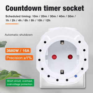 10min-12h Countdown Timer Socket AC230V EU Plug Timer Switch Mechanical Countdown Switch Outlet Charging Protector for Indoor