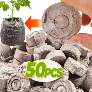 【XZxinzhan】50/10Pcs Peat Pellets Seed Starting Plugs Pallet Seedling Soil Block Non-woven Fabric Nutrient Soil Nursery Block Plant Transplant
