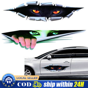 【Local delivery】 Type Lifelike 3D Car Sticker Creative Modified Stickers Eyes Peeking Monster Waterproof Car Styling Sticker Decoration