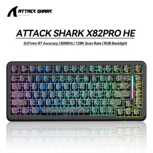 ATTACK SHARK | ATTACK SHARK X82PRO HE Magnetic Switch Keyboard 75% 8K RGB Hot Swappable PBT Triple Mode For Gamers