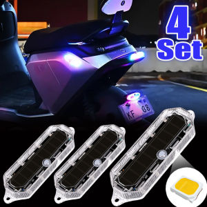 4Set Solar Warning Light Car Rear Collision Prevention Breathing Light Motorcycle Electric Vehicle LED Car Tail Flashing Light