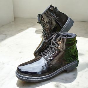 Sepatu PDH Kilap Polri Tni Sepatu Dinas Satpam Security Resleting Tali