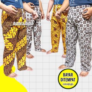 Celana Boim Panjang Batik Pria Wanita Khas Jogja Ukuran Dewasa || Celana Cargo Batik Cewek Cowok