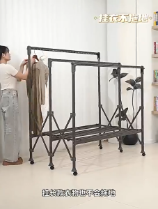 ⚡COD⚡Foldable Aluminum Alloy 150-260cm Clothes Drying Rack with Storage Shelf for Indoor & Outdoor