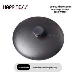 Traditional Style Solid Wood Tenon And Groove Iron Wok Cover Heat Resistant No Nail No Glue Universal Kitchen Cooking Tool