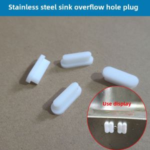 Stainless Steel Bathroom Sink Overflow Hole Seal Cover Silicone Plug Round Silicone Rubber for Kitchen Sink Drain Hole