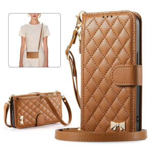 Leather Case With Card Holder For Samsung Galaxy S27 S26 S25 S24 S23 Plus Ultra FE Edge Girls Crossbody Wallet Phone Cover Shell