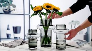 Bình hoa thuỷ tinh cao cấp Qhouse  lọ hoa decor trang trí nội thất nghệ thuật Bắc Âu đẹp hiện đại