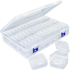 Multi-Size Transparent Bead Storage Box — 15 20 or 45 Compartments (Flexible Selection) — Hinged Dustproof Lid — Mini Organiz
