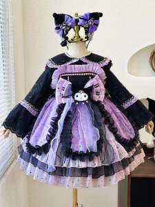 Princess Style Fleece Lined Puffy Skirt Dress for Girls Toddler Kids Clothing Autumn Winter New Fashion Kawaii Uniform Dress